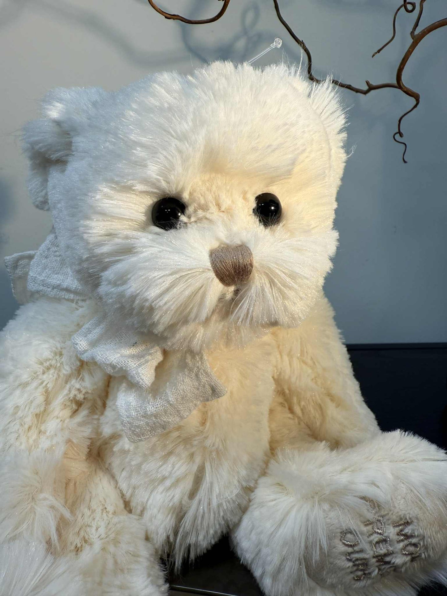 Rankų darbo Bukowski pliušinis meškiukas 30 cm